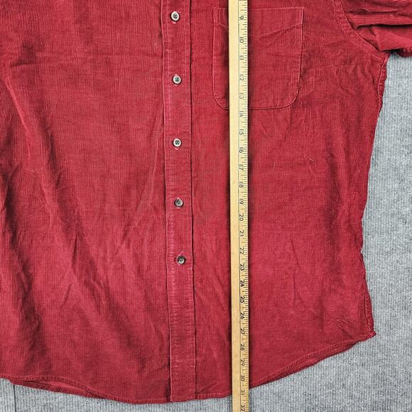 Vintage LL Bean Shirt Mens Large Red Button Down Thick Corduroy Outdoors Fall - Picture 4 of 5